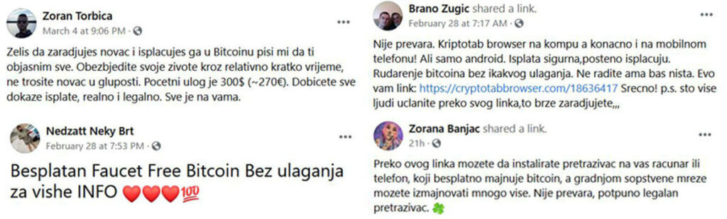 Facebook crypto prevare